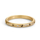 2.5mm Gold Initials Scroll Ring & Small Pavé Stack