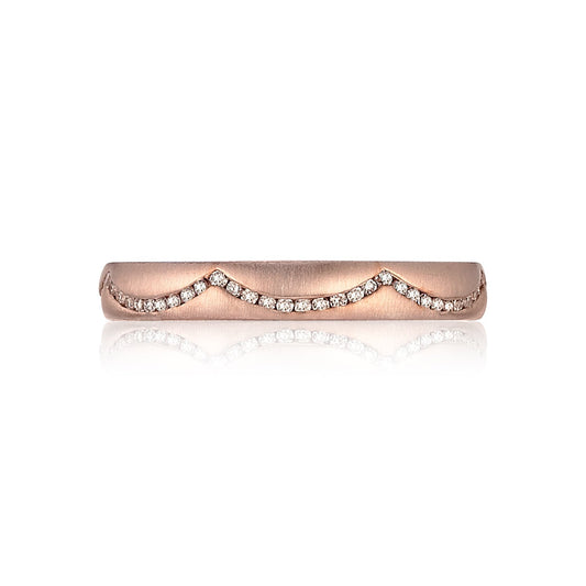 Tacori 18k Rose Gold Sculpted Crescent Diamond Wedding Band (0.25 CTW)