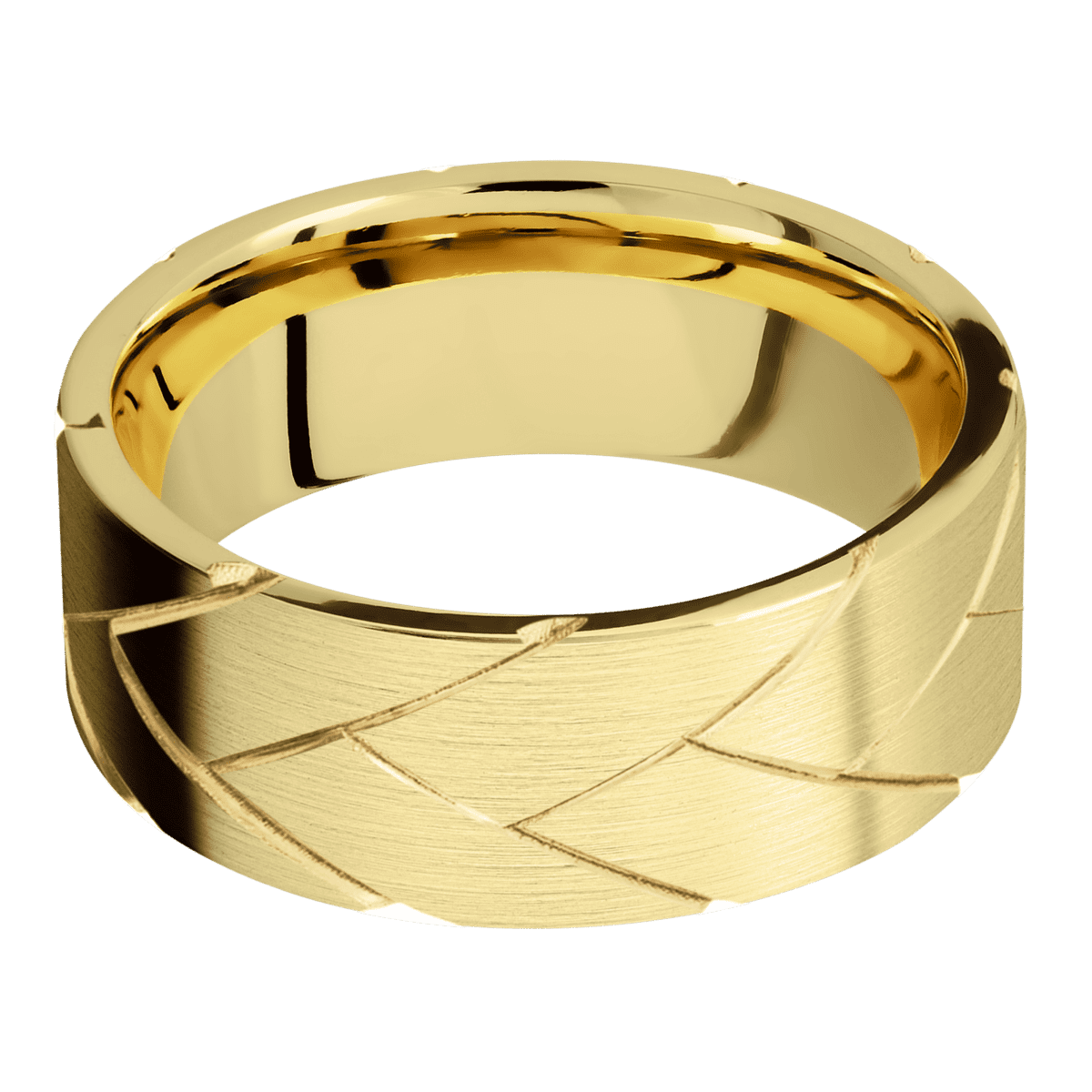 14K Yellow Gold with Satin Finish