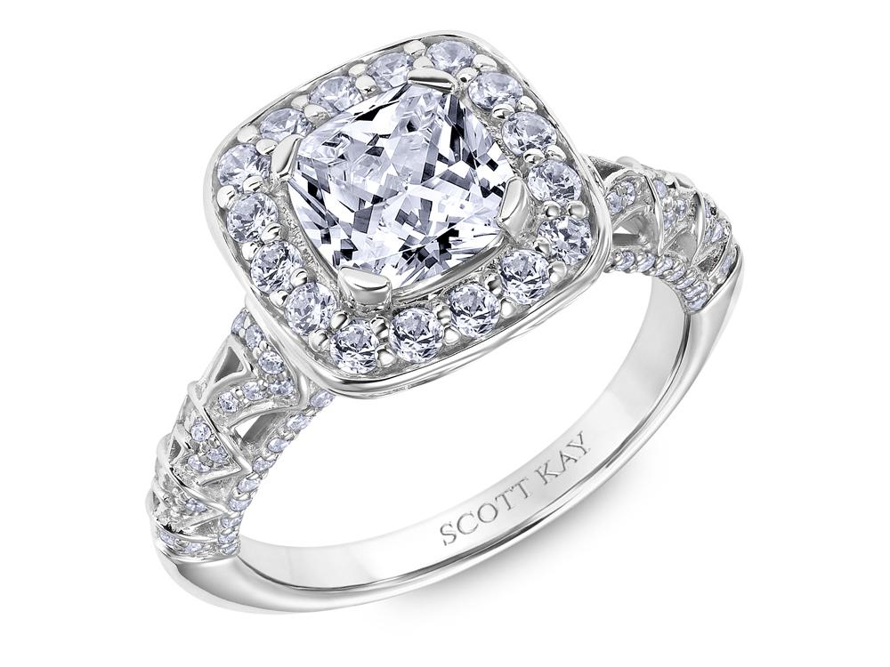 Scott Kay "Heaven's Gates" Halo Engagement Ring