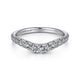 Gabriel & Co. AN10958W44JJ Curved 14K White Gold French Pavé Set Diamond Wedding Band