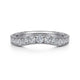 Gabriel & Co. AN10961W44JJ Vintage Inspired 14K White Gold Curved Channel Set Diamond Wedding Band with Engraving