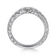 Gabriel & Co. AN10961W44JJ Vintage Inspired 14K White Gold Curved Channel Set Diamond Wedding Band with Engraving