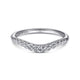 Gabriel & Co. AN10963W44JJ Curved 14K White Gold French Pavé Diamond Wedding Band