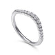 Gabriel & Co. AN10963W44JJ Curved 14K White Gold French Pavé Diamond Wedding Band