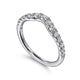 Gabriel & Co. AN10969W44JJ Curved 14K White Gold French Pavé Diamond Wedding Band