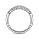 Gabriel & Co. AN10975W44JJ Curved 14K White Gold Shared Prong Diamond Wedding Band