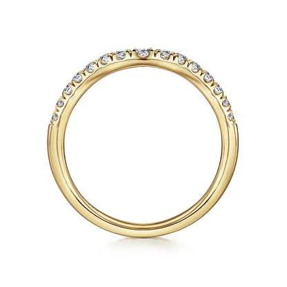 Curved-14K Yellow Gold Diamond Anniversary Band