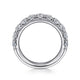 Gabriel & Co. AN11179W44JJ 14K White Gold 11 Stone French Pavé Set Diamond Wedding Band