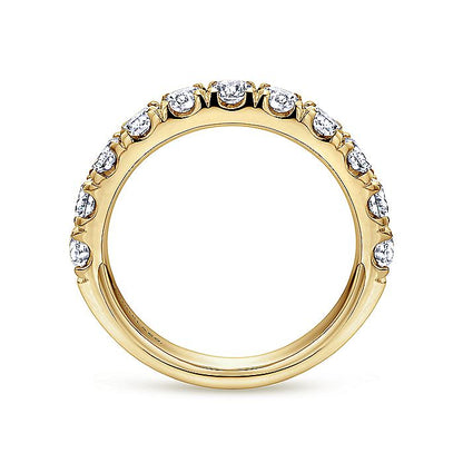 Gabriel & Co. AN11179Y44JJ 14K Yellow Gold 11 Stone French Pavé Set Diamond Wedding Band