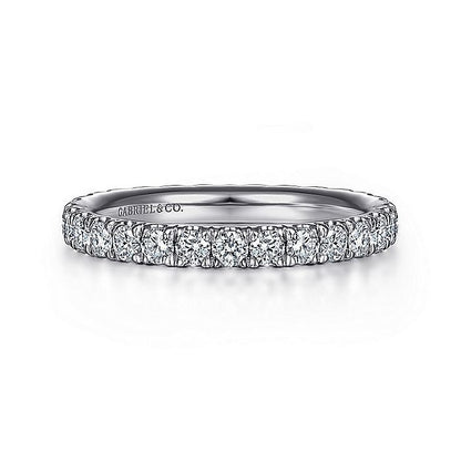 Gabriel & Co. AN11262-6W44JJ 14K White Gold French Pavé Set Diamond Eternity Band