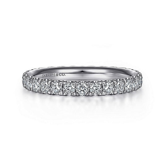 Gabriel & Co. AN11262-6W44JJ 14K White Gold French Pavé Set Diamond Eternity Band