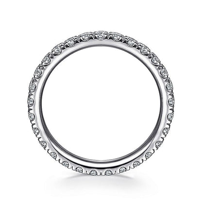 Gabriel & Co. AN11262-6W44JJ 14K White Gold French Pavé Set Diamond Eternity Band