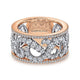 Gabriel & Co. AN12421T44JJ Wide 14K White and Rose Gold French Pavé Set Scrollwork Design Diamond Ring