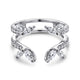 14K White Gold Marquise and Round Diamond Ring Enhancer