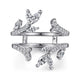 14K White Gold Marquise and Round Diamond Ring Enhancer