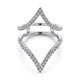 Gabriel & Co. AN13695L-W44JJ Triangular 14K White Gold French Pavé Set Diamond Ring Enhancer