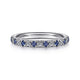 Gabriel & Co. AN14190W44SA 14K White Gold 15 Stone Diamond and Sapphire Anniversary Band