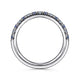 Gabriel & Co. AN14190W44SA 14K White Gold 15 Stone Diamond and Sapphire Anniversary Band