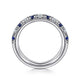 Gabriel & Co. AN14192W44SA 14K White Gold 11 Stone Diamond and Sapphire Anniversary Band