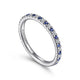 Gabriel & Co. AN14252W44SA 14K White Gold Diamond and Sapphire Anniversary Band