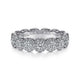 Gabriel & Co. AN14686W44JJ 14K White Gold Round Diamond Halo Anniversary Band