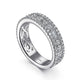 Gabriel & Co. AN15294W44JJ Wide 14K White Gold Round and Baguette Diamond Anniversary Band