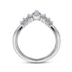 14K White Gold Curved Pear Shape and Round Diamond Anniversary Band