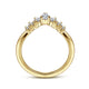Curved-14K Yellow Gold Pear Shape and Round Diamond Anniversary Band