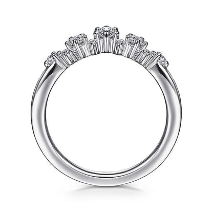 Gabriel & Co. AN15305W44JJ 14K White Gold Curved Diamond Anniversary Band