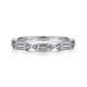 14K White Gold Channel Set Baguette and Round Diamond Anniversary Band