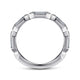 14K White Gold Channel Set Baguette and Round Diamond Anniversary Band