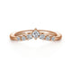 Curved 14K Rose Gold Princess Cut and Round Diamond Anniversary Band