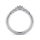Curved 14K White Gold Princess Cut and Round Diamond Anniversary Band