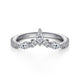 Curved 14K White Gold Marquise and Round Diamond Anniversary Band