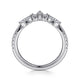Curved 14K White Gold Marquise and Round Diamond Anniversary Band