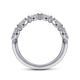 Curved 14K White Gold Marquise and Round Diamond Anniversary Band