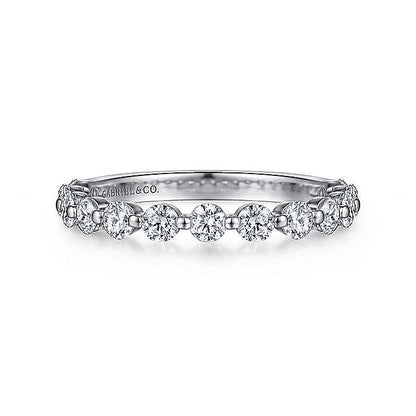Gabriel & Co. AN15748W44JJ 14K White Gold Single Prong Diamond Anniversary Band