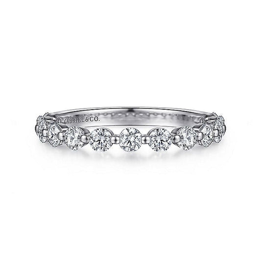 Gabriel & Co. AN15748W44JJ 14K White Gold Single Prong Diamond Anniversary Band
