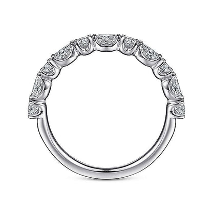 Gabriel & Co. AN15974W44JJ 14K White Gold Marquise and Round Diamond Anniversary Band