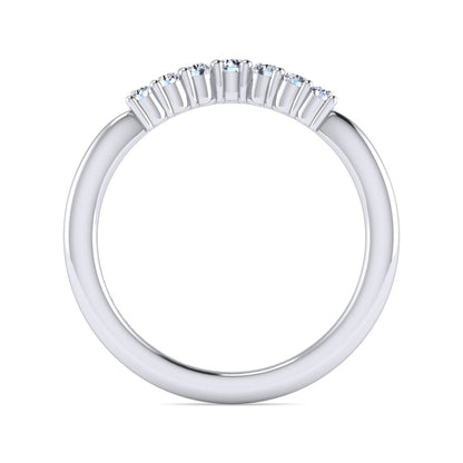 Curved-14K White Gold Diamond Anniversary Band