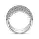 Gabriel & Co. AN3015W44JJ Wide 14K White Gold Pavé Diamond Anniversary Band