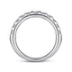 Gabriel & Co. AN5338W44JJ 14K White Gold Round 11 Stone Diamond Wedding Band