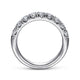 Gabriel & Co. AN6070W44JJ 14K White Gold 9 Stone French Pavé Diamond Wedding Band