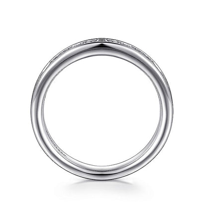 Gabriel & Co. AN7579W44JJ 14K White Gold Channel Set Diamond Wedding Band