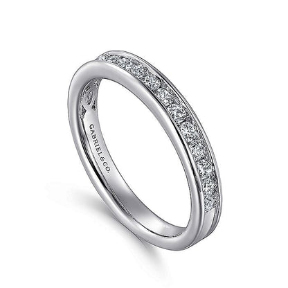 Gabriel & Co. AN7579W44JJ 14K White Gold Channel Set Diamond Wedding Band