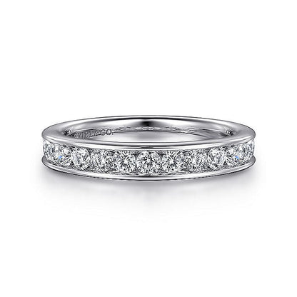 Gabriel & Co. AN7580W44JJ 14K White Gold Channel Set Diamond Wedding Band