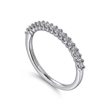 Gabriel & Co. AN7602W44JJ 14K White Gold Shared Prong Set Diamond Wedding Band
