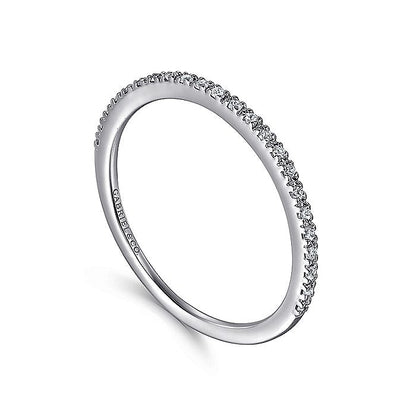 Gabriel & Co. AN7650W44JJ 14K White Gold Prong Set Diamond Wedding Band