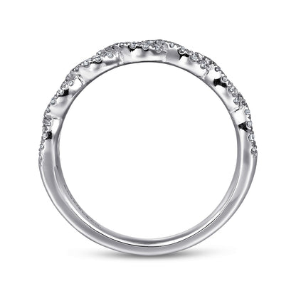 Twisted-14K White Gold Twisted Diamond Anniversary Band